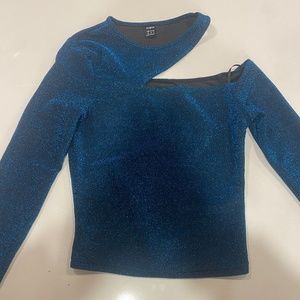 Shein turquoise long sleeve dressy shirt